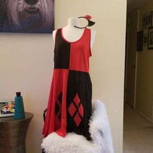 Harlequin Skater Dress with matching headband